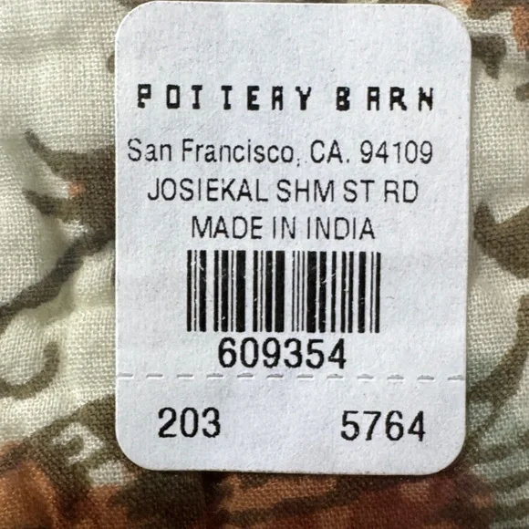 Pottery Barn Josie Kalimkari Shams Set of 2 Standard Size Boho Floral Print